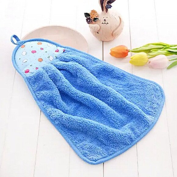 Sally Ann Apple Topper Sky Blue Hanging Loop Fingertip Towel Gift Packaged - Picture 9 of 9